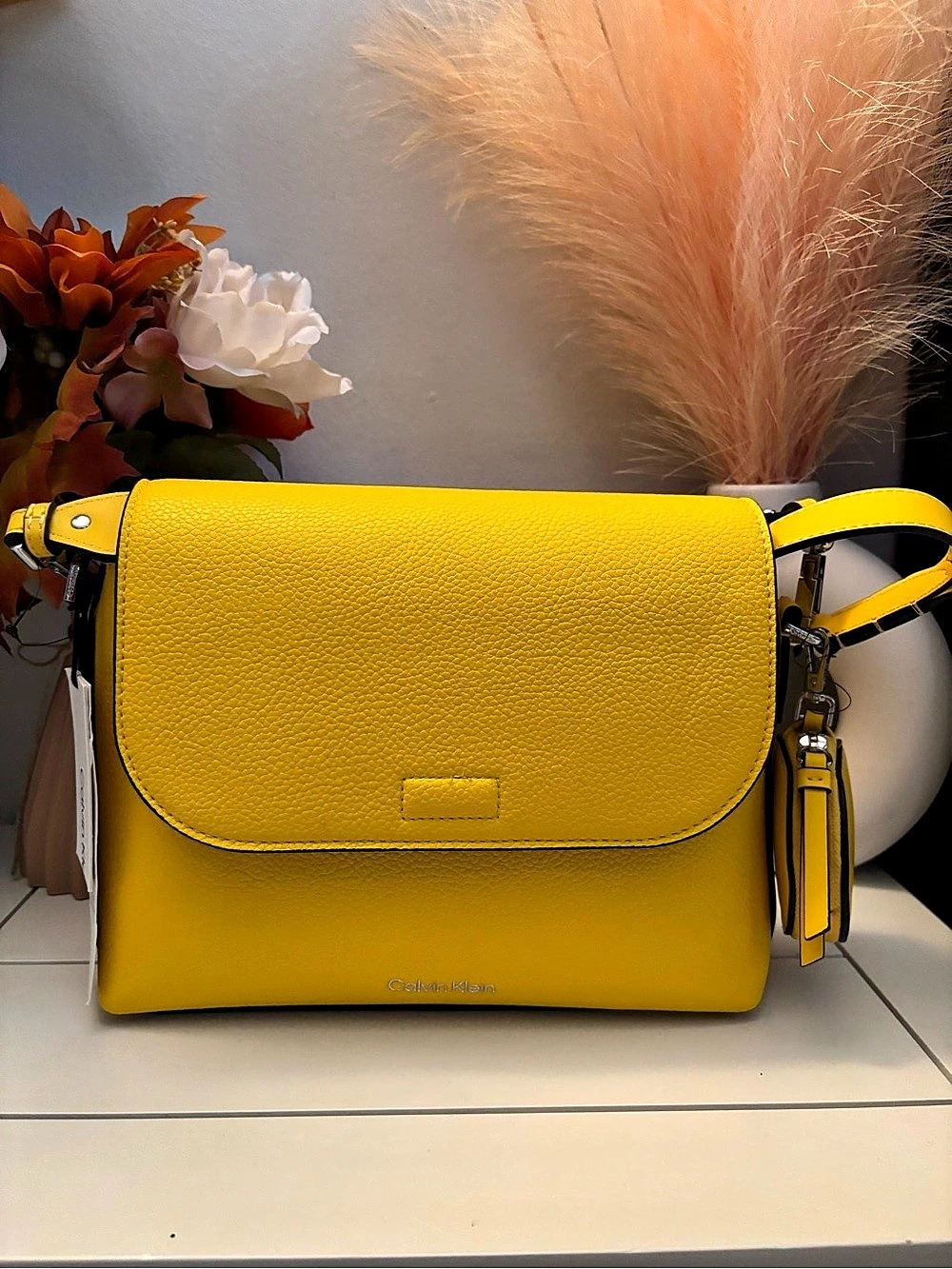 Calvin Klein Millie 2 in 1 Flap Shoulder Bag & Crossbody Yellow